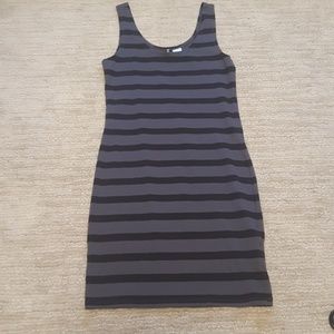 Black and gray striped dress